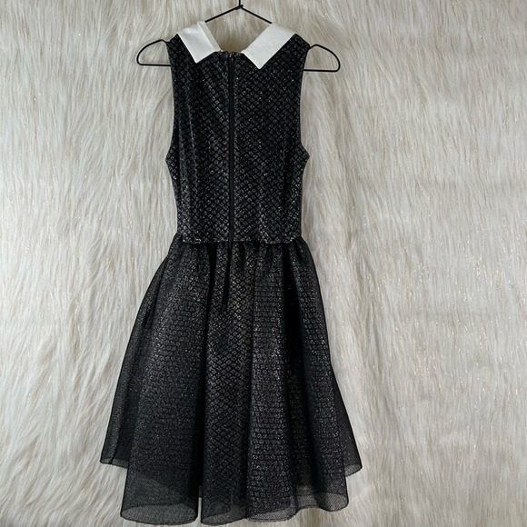 Maje Womens Rider Fit & Flare Dress Black Metallic Pockets Zip Sleeveless 2 New - Picture 7 of 11